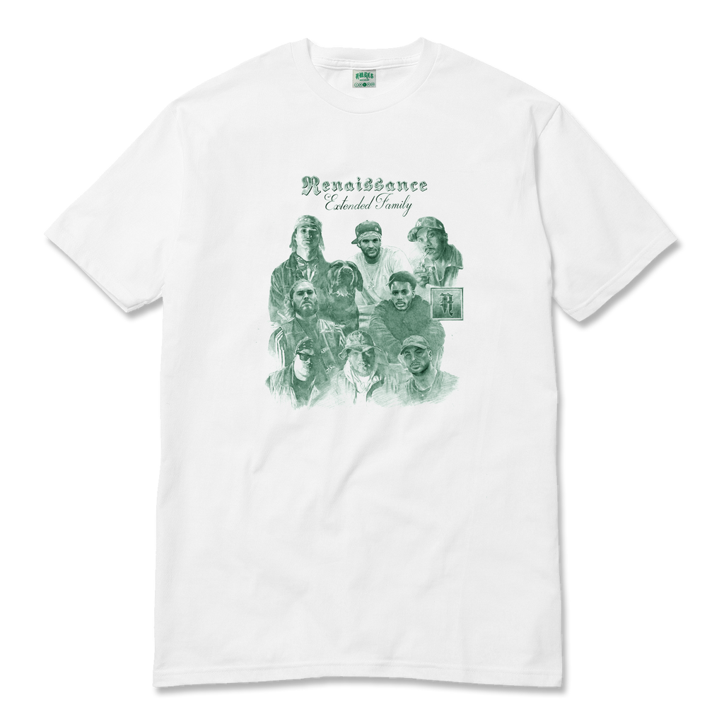 "RENAISSANCE: EXTENDED FAMILY" TEE (WHITE & GREEN)