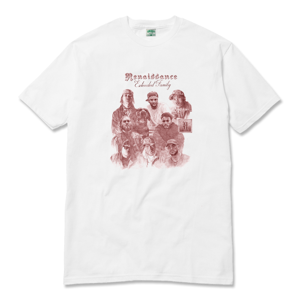 "RENAISSANCE: EXTENDED FAMILY" TEE (WHITE & RED)