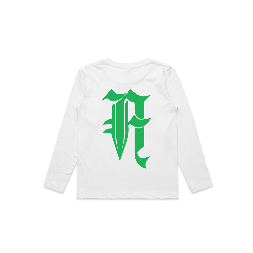 KIDS "A" LOGO L/S TEE (GREEN)