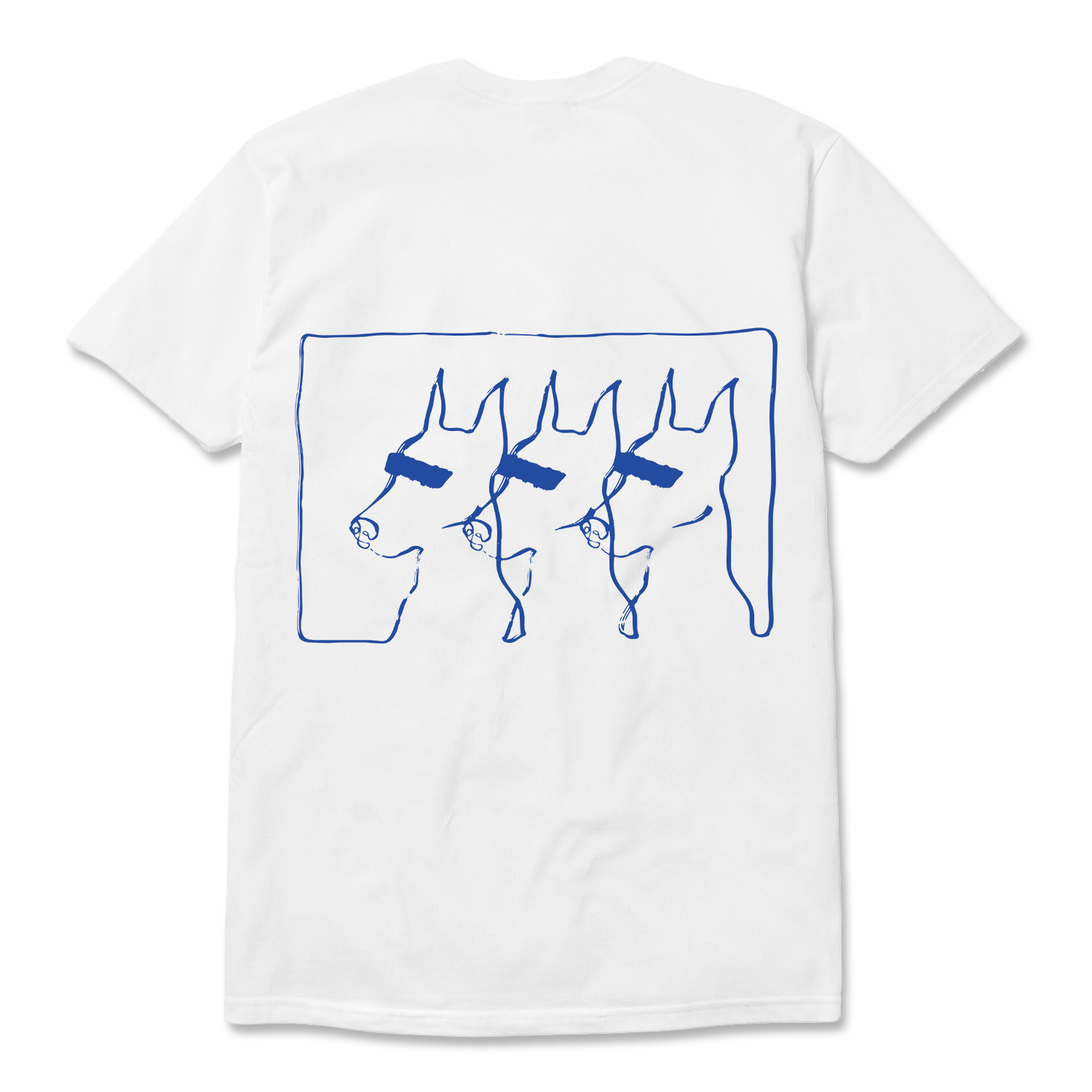 DOGS TEE (WHITE + BLUE)