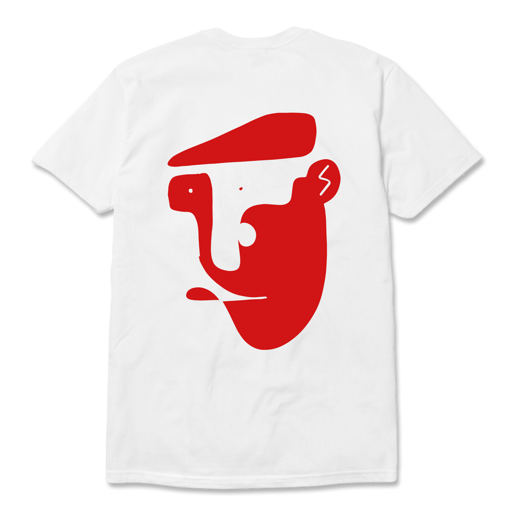 CHEESE CUTTER TEE (WHITE + RED)